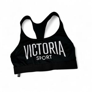 Victoria's Secret 'VICTORIA SPORT' logo black medium-support racerback sport bra